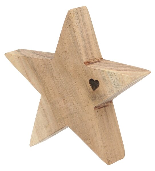 Dekorace Wooden Star I 15x4x15 cm
