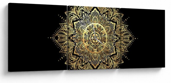 Obraz - Mandala bohatstvo (s hodinami) (90x30 cm)
