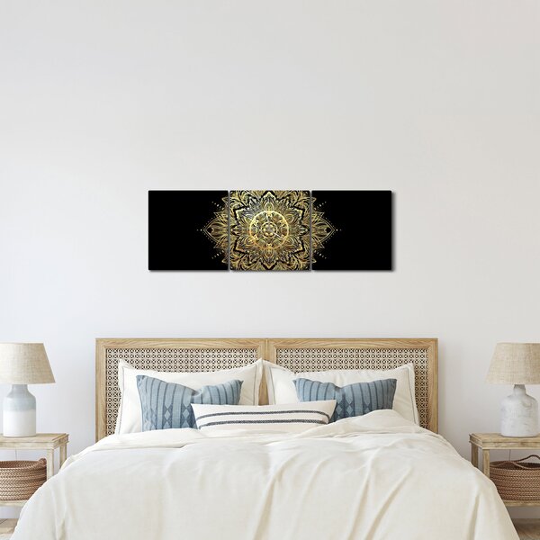 Obraz - Mandala bohatstvo (s hodinami) (90x30 cm)