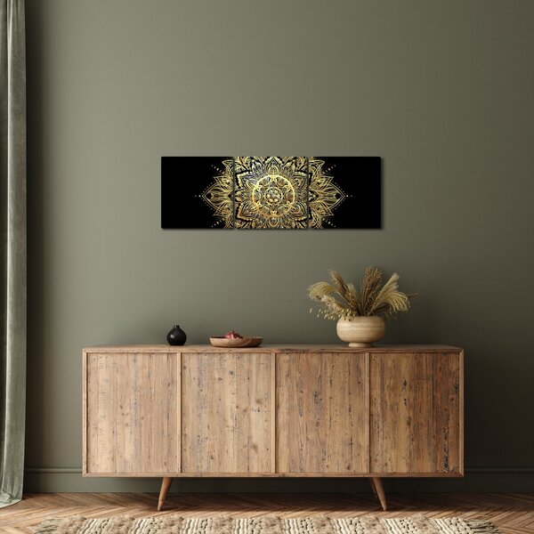 Obraz - Mandala bohatstvo (s hodinami) (90x30 cm)