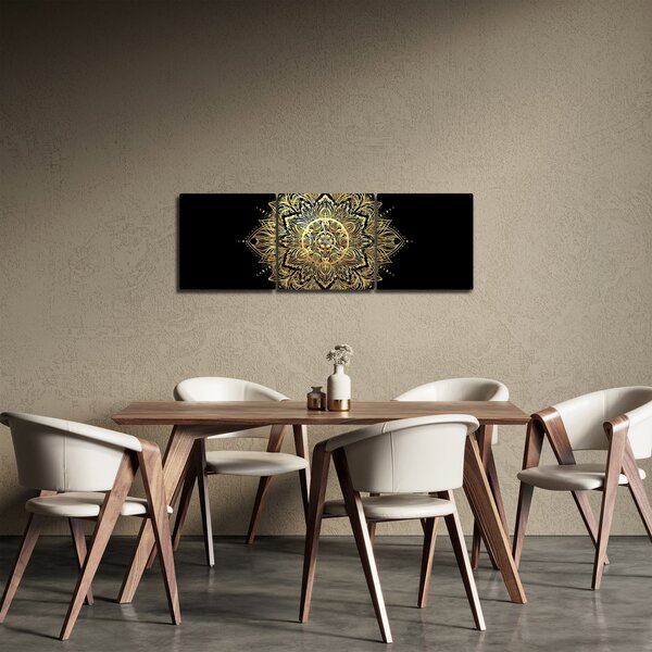 Obraz - Mandala bohatstvo (s hodinami) (90x30 cm)