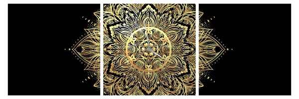 Obraz - Mandala bohatstvo (s hodinami) (90x30 cm)