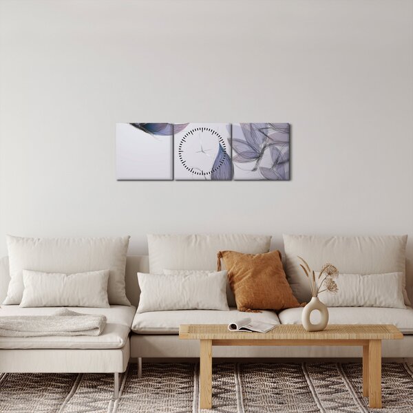 Obraz - Kreslené motýle (s hodinami) (90x30 cm)