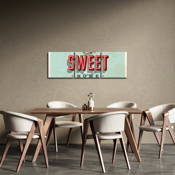 Obraz - Home sweet home (s hodinami) (90x30 cm)
