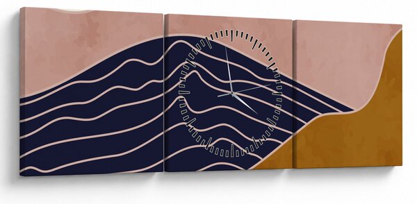 Obraz - Slnko nad horami (s hodinami) (90x30 cm)