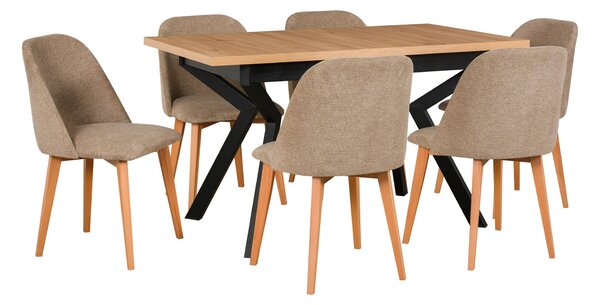 Rozkladací jedálenský stôl 4 Ikon 140-180x80 - dub wotan
