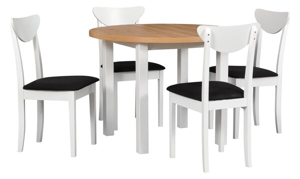 Rozkladací jedálenský stôl Poli 4 100-180x100 - dub artisan/biela