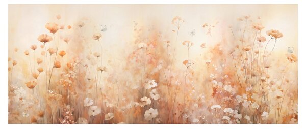Obraz - Vzor divokých kvetov (120x50 cm)