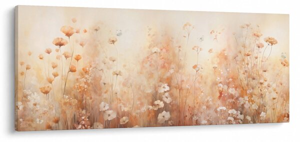 Obraz - Vzor divokých kvetov (120x50 cm)