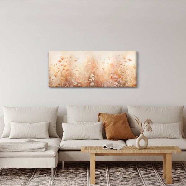 Obraz - Vzor divokých kvetov (120x50 cm)