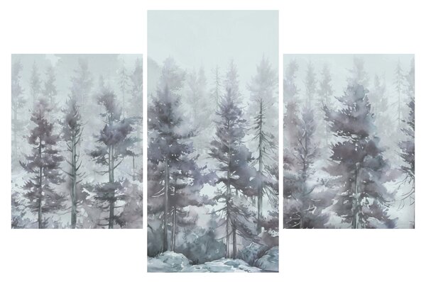 Obraz - Borovicový les II., aquarel (90x60 cm)