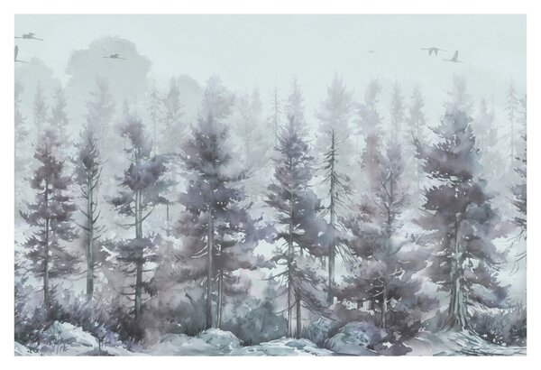 Obraz - Borovicový les II., aquarel (90x60 cm)
