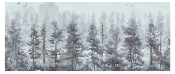 Obraz - Borovicový les II., aquarel (120x50 cm)