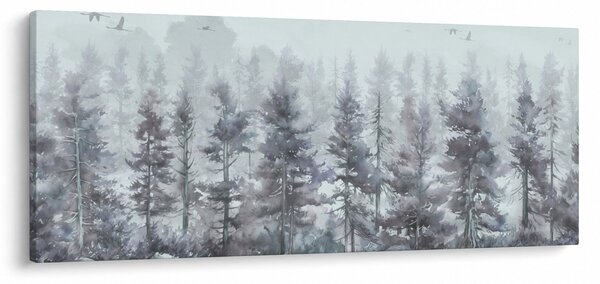 Obraz - Borovicový les II., aquarel (120x50 cm)