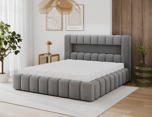 NovýNábytok.sk Manželská posteľ 180x200 cm Parecidas (sivá) (s úl. priestorom, s roštom). Akcia -11%. Vlastná spoľahlivá doprava až k Vám domov. 1162974