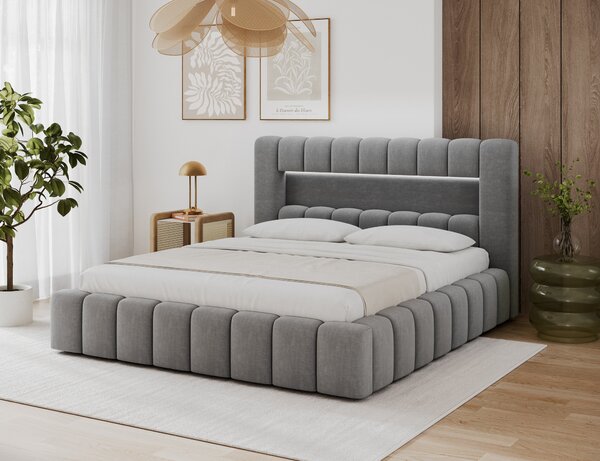 NovýNábytok.sk Manželská posteľ 180x200 cm Parecidas (sivá) (s úl. priestorom, s roštom). Akcia -11%. Vlastná spoľahlivá doprava až k Vám domov. 1162974