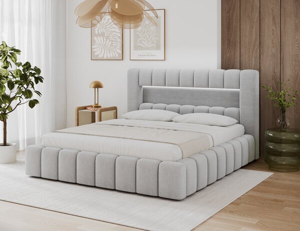 NovýNábytok.sk Manželská posteľ 180x200 cm Parecidas (sivá) (s úl. priestorom, s roštom). Akcia -11%. Vlastná spoľahlivá doprava až k Vám domov. 1162973