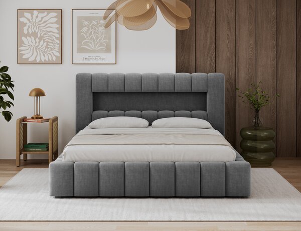 NovýNábytok.sk Manželská posteľ 180x200 cm Parecidas (sivá) (s úl. priestorom, s roštom). Akcia -11%. Vlastná spoľahlivá doprava až k Vám domov. 1162974