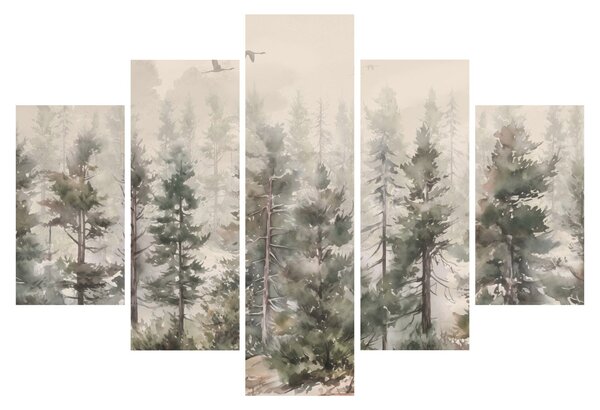 Obraz - Borovicový les I., aquarel (150x105 cm)