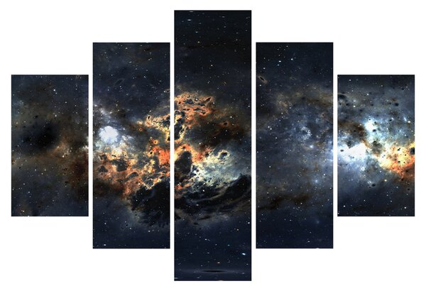 Obraz - Vesmír s hmlovinou (150x105 cm)