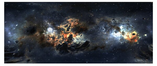 Obraz - Vesmír s hmlovinou (120x50 cm)