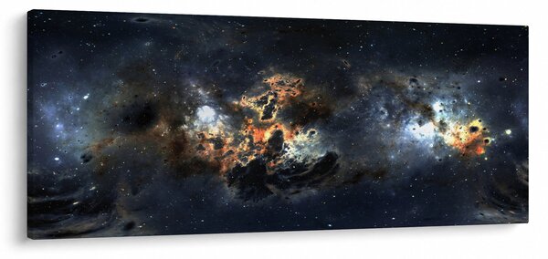 Obraz - Vesmír s hmlovinou (120x50 cm)