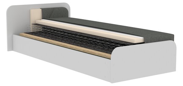 NovýNábytok.sk Jednolôžková posteľ 80x190 cm Paliar (tmavosivá) (s úl. priestorom, s roštom a matracom) (P). Akcia -16%. Vlastná spoľahlivá doprava až k Vám domov. 1163028