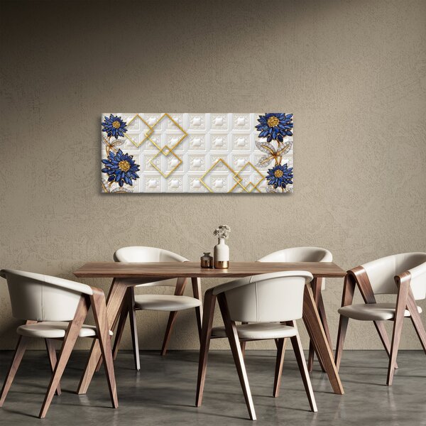 Obraz - Diamantové kvety (120x50 cm)