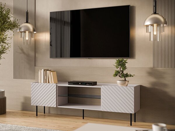 Mirjan24 TV stolík/skrinka Gretzo 180 2D EF, Farby: biela 5903211344893