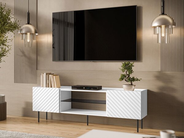 Mirjan24 TV stolík/skrinka Gretzo 180 2D EF, Farby: biela 5903211344893