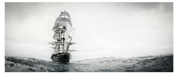 Obraz - Loď plávajúca po oceáne (120x50 cm)