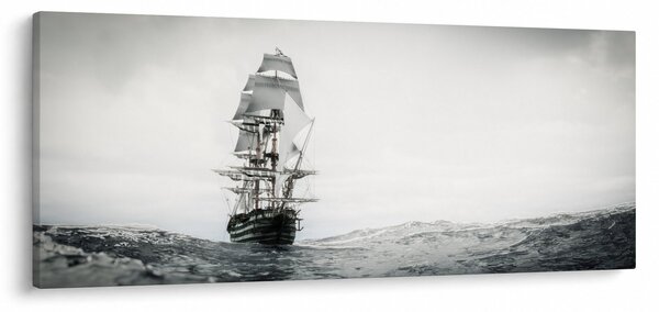 Obraz - Loď plávajúca po oceáne (120x50 cm)