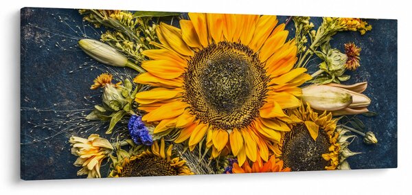 Obraz - Jesenné kvety (120x50 cm)