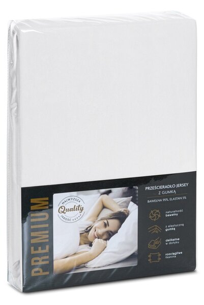JERSEY PRESTIERADLO JERS4 120X200 CM, VÝŠKA 25 CM BIELE