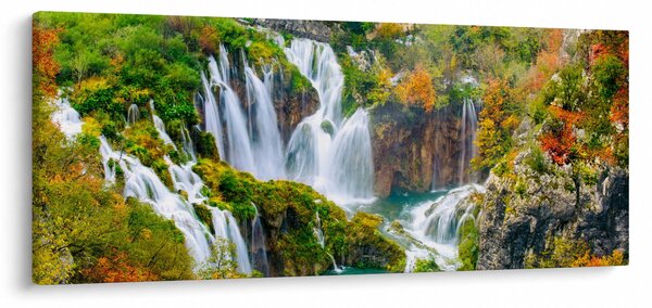 Obraz - Národný park Plitvické jazerá (120x50 cm)