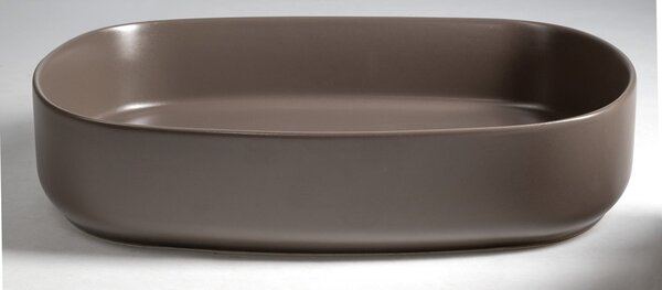 Isvea Isvea, INFINITY OVAL keramické umývadlo na dosku, 55x36cm, taupe, 10NF65055-2H