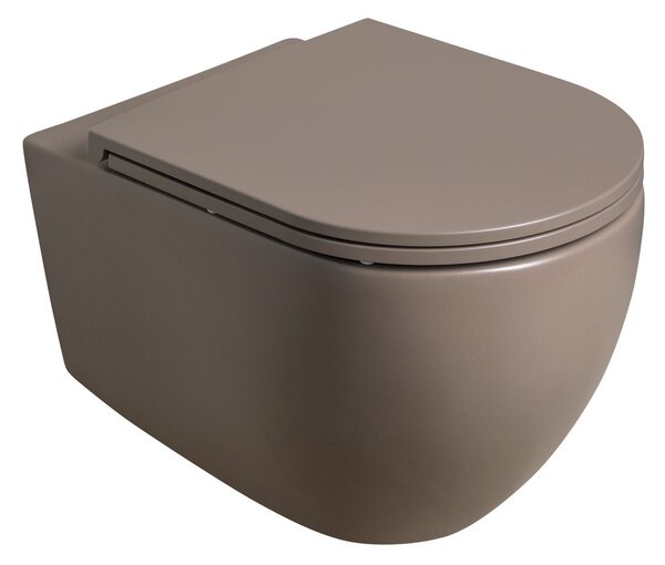 Isvea Isvea, INFINITY závesná WC misa, Rimless, 36,5x53cm, taupe, 10NF02005-2H