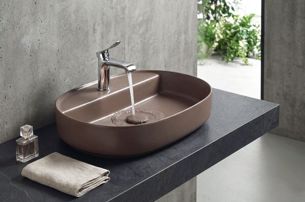 Isvea Isvea, INFINITY OVAL keramické umývadlo na dosku, 60x40cm, taupe, 10NF65060-2H