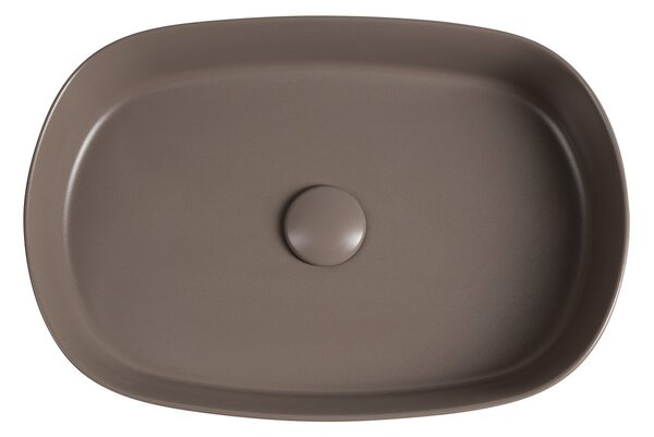 Isvea Isvea, INFINITY OVAL keramické umývadlo na dosku, 55x36cm, taupe, 10NF65055-2H