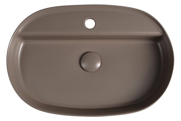 Isvea Isvea, INFINITY OVAL keramické umývadlo na dosku, 60x40cm, taupe, 10NF65060-2H