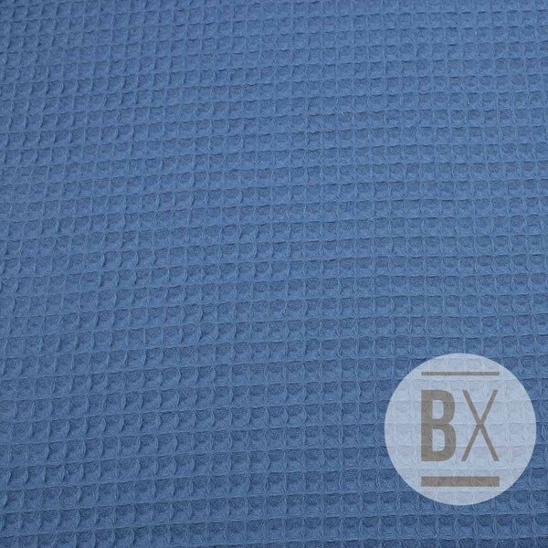 Metráž Bavlna Vafla Organic - Modrá denim tmavá
