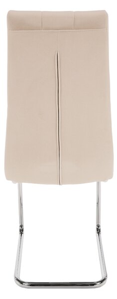 KONDELA Jedálenská stolička, béžová Dulux Velvet látka/chróm, SALOMA NEW