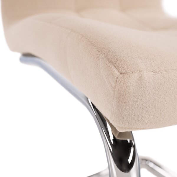 KONDELA Jedálenská stolička, béžová Dulux Velvet látka/chróm, SALOMA NEW