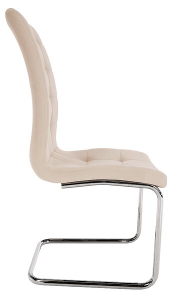 KONDELA Jedálenská stolička, béžová Dulux Velvet látka/chróm, SALOMA NEW