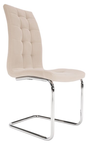 KONDELA Jedálenská stolička, béžová Dulux Velvet látka/chróm, SALOMA NEW