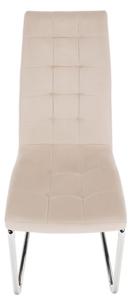 KONDELA Jedálenská stolička, béžová Dulux Velvet látka/chróm, SALOMA NEW