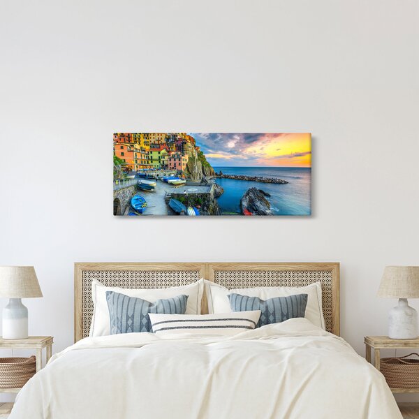 Obraz - Stredomorská dedina (120x50 cm)