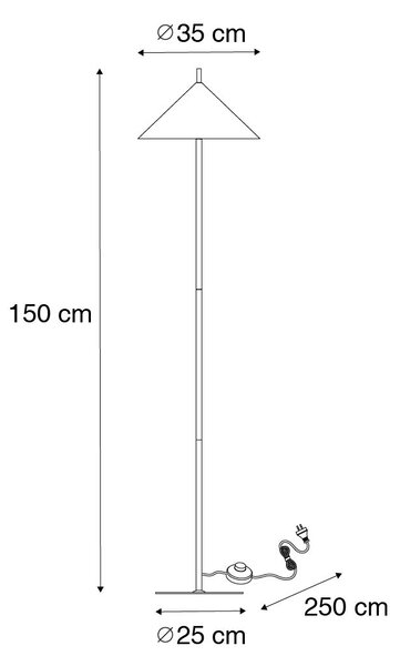 Dizajnová stojaca lampa čierna - Triangolo