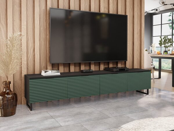 TV stolík/skrinka Kotoni 200, Farby: Čierny grafit + Zelená Mirjan24 5903211299087
