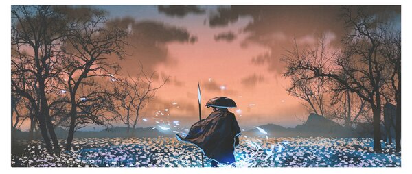 Obraz - Ilustrácia bojovníka (120x50 cm)